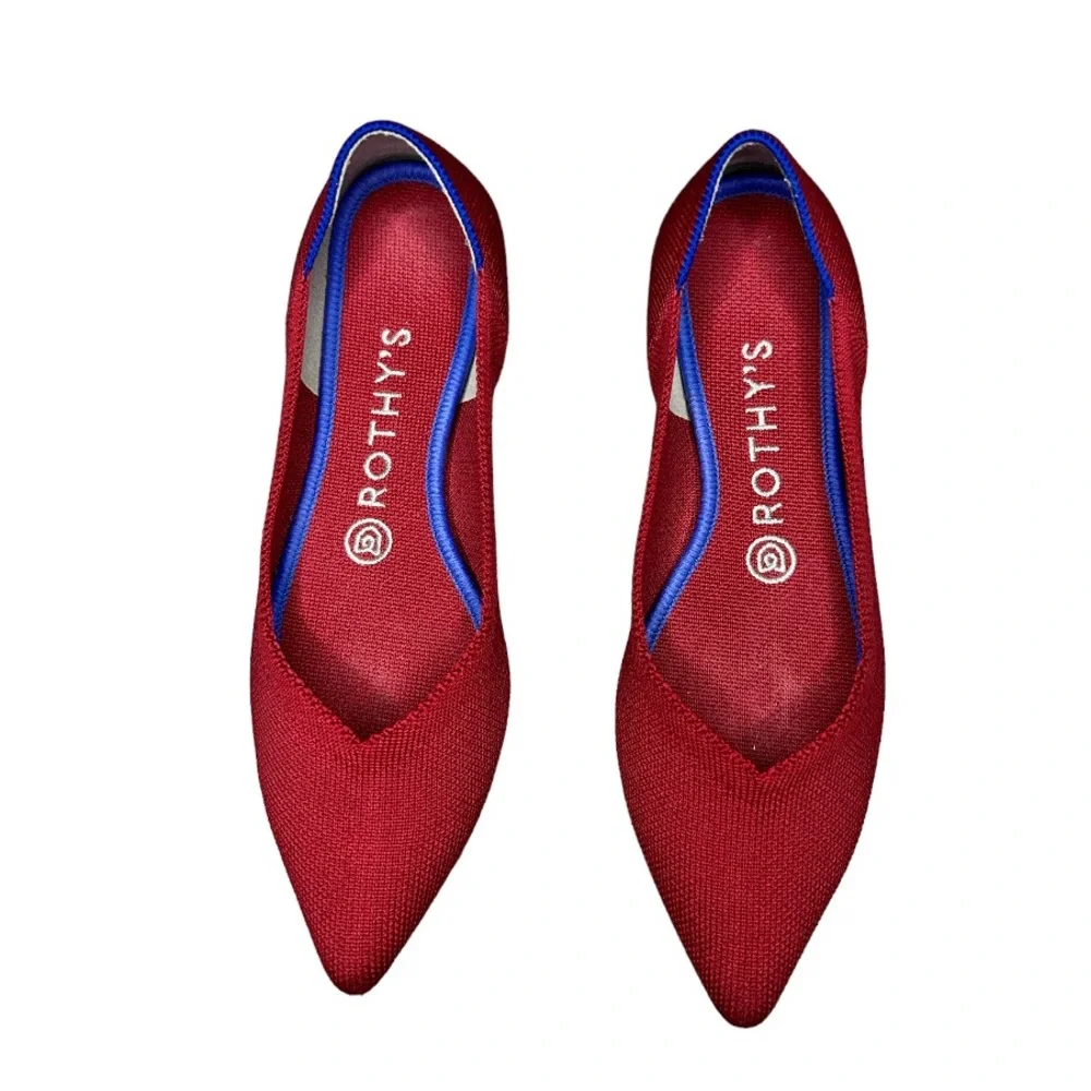 Rothy’s The Point flats in chili - red with blue 7.5 - Picture 2 of 11